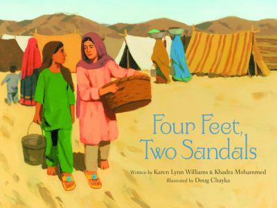 Four feet, two sandals