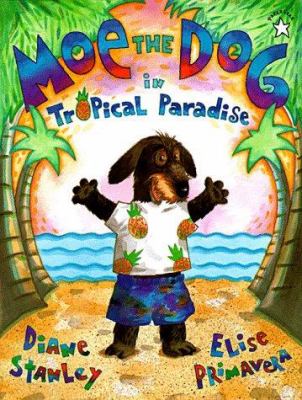 Moe the dog in tropical paradise