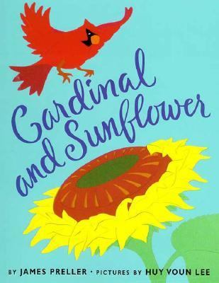 Cardinal and sunflower