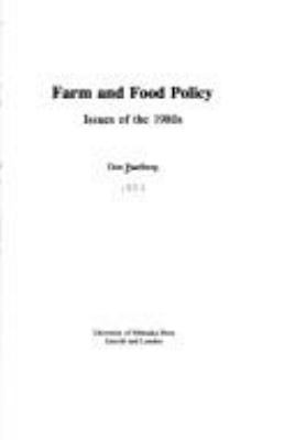 Farm and food policy : issues of the 1980s